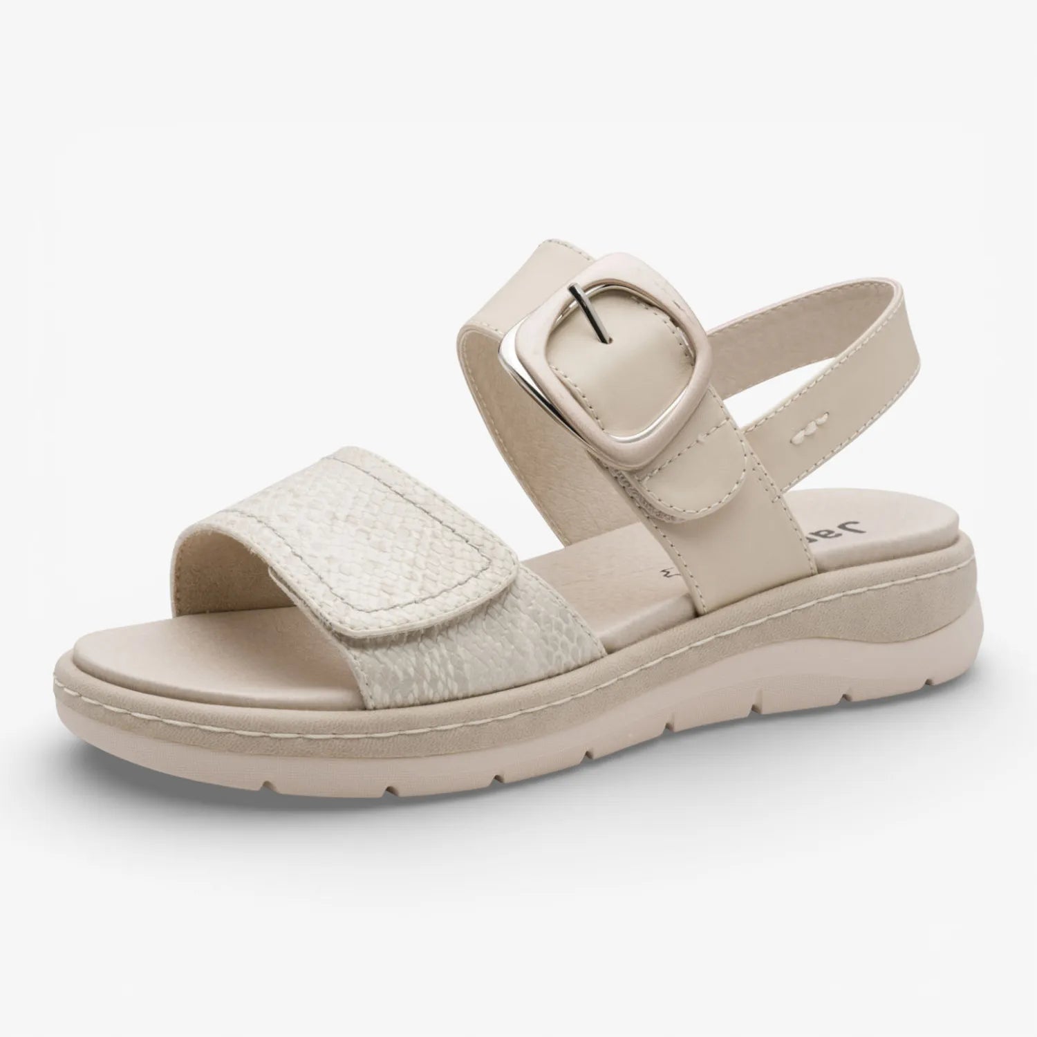 Jana Softline Ivory & Beige Comfort Sandals (Wide Fit H) – 8-28701-46 414