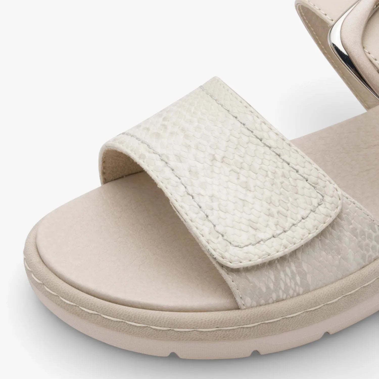 Jana Softline Ivory & Beige Comfort Sandals (Wide Fit H) – 8-28701-46 414