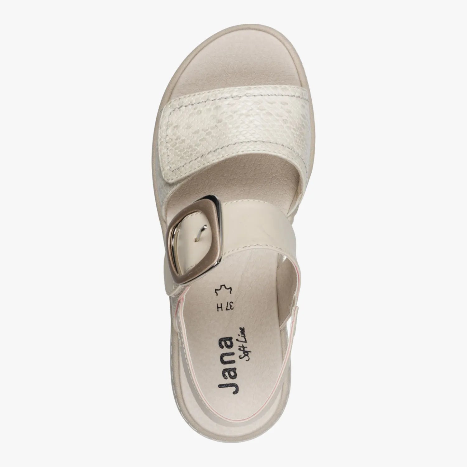 Jana Softline Ivory & Beige Comfort Sandals (Wide Fit H) | Leavys
