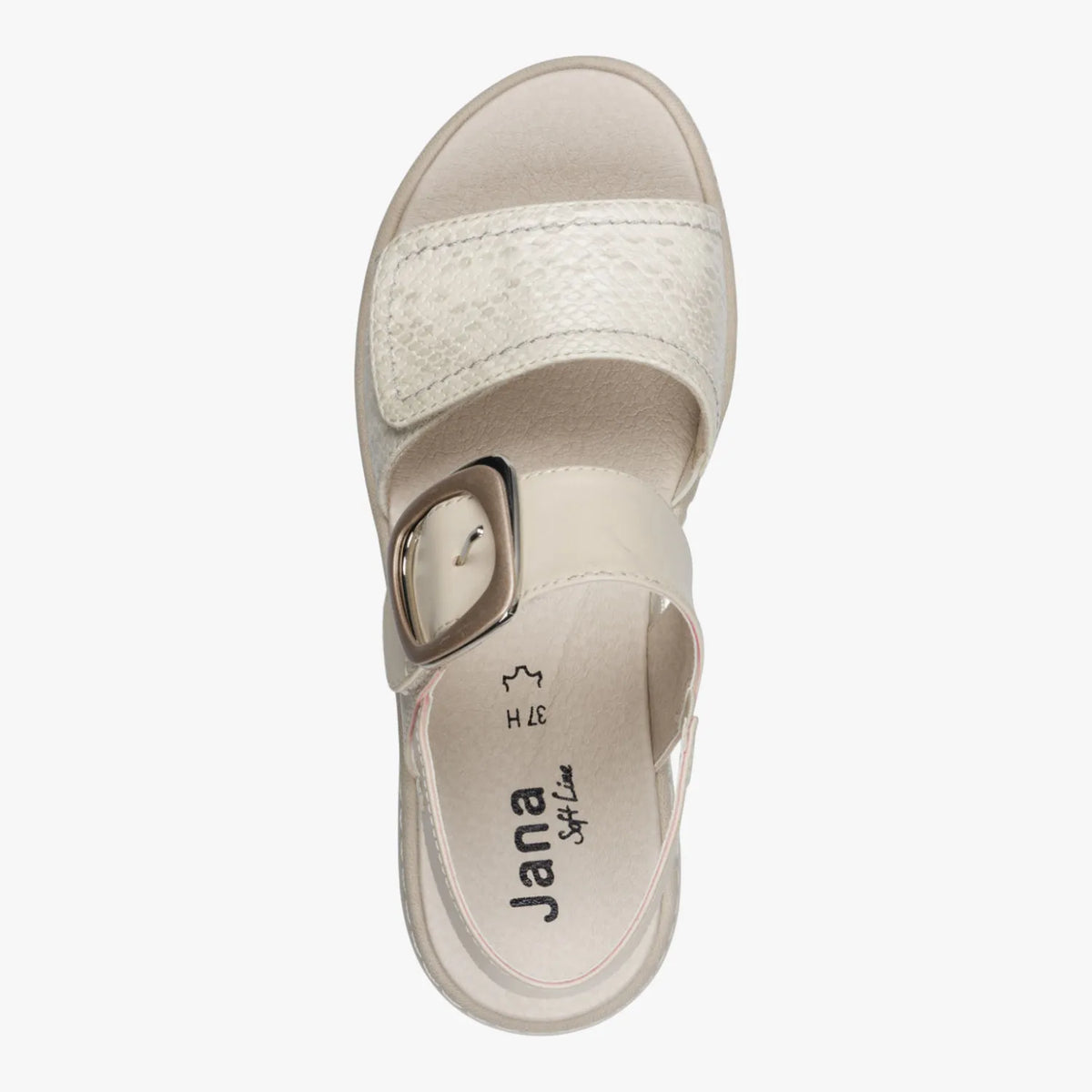 Jana Softline Ivory & Beige Comfort Sandals (Wide Fit H) – 8-28701-46 414