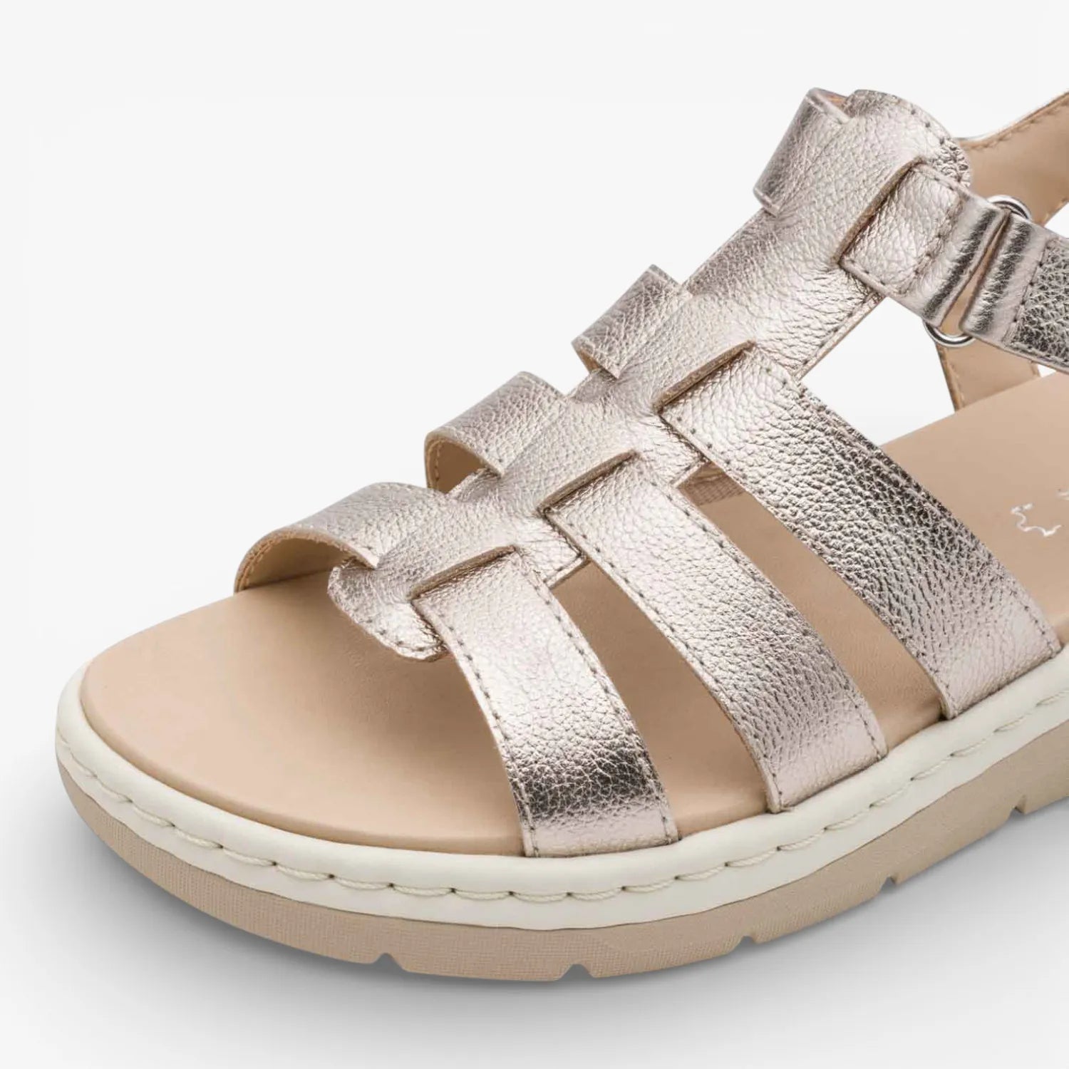 Jana Softline Leather Champagne Sandal (Wide Fit H) – 8-28710-46 954