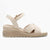 Jana Softline Beige Wedge Sandal – Espadrille Detail & Wide Fit - Leavys Shoes