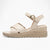 Jana Softline Beige Wedge Sandal – Espadrille Detail & Wide Fit - Leavys Shoes