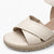 Jana Softline Beige Wedge Sandal – Espadrille Detail & Wide Fit - Leavys Shoes
