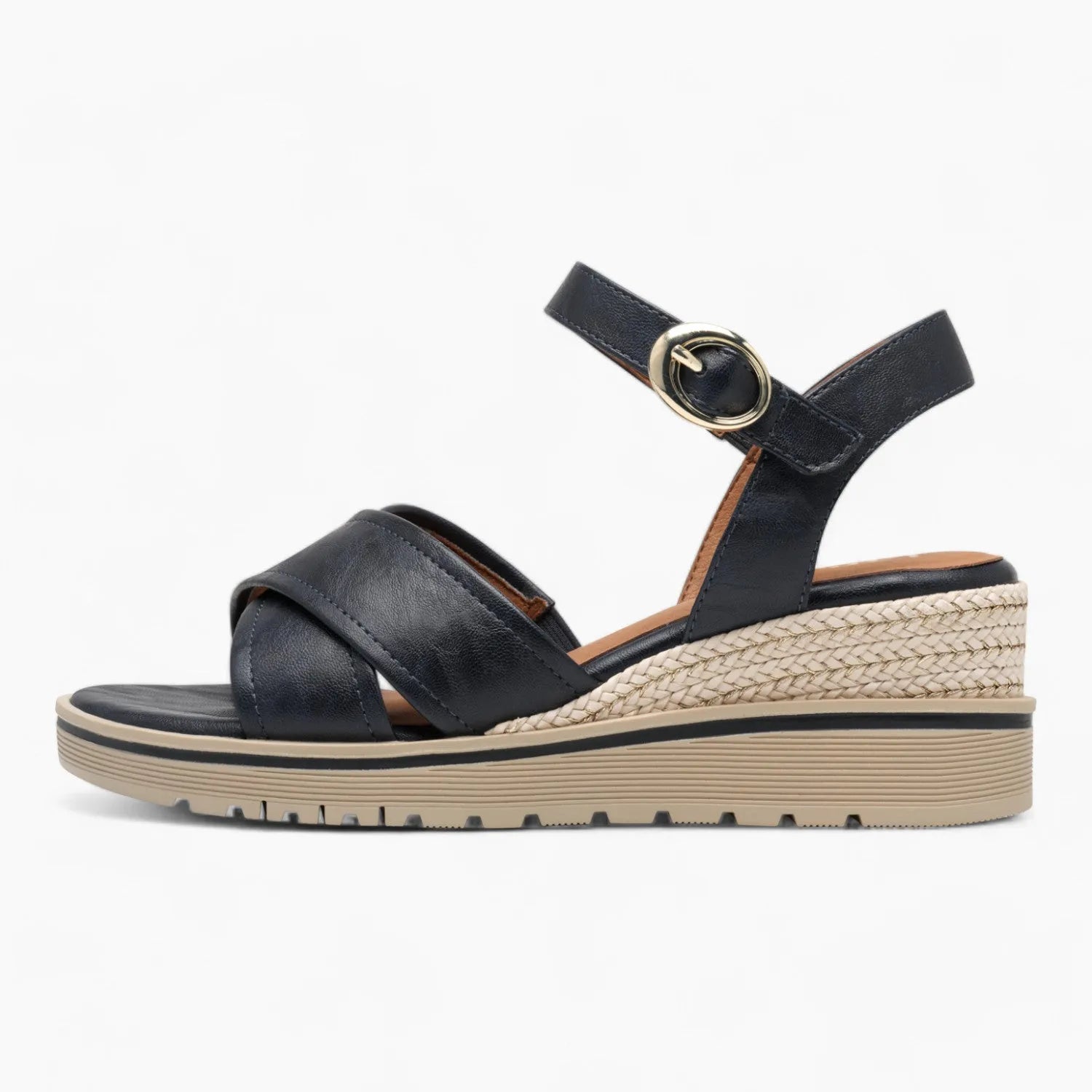 Espadrille Sandals Navy Wedge Sandals Wide Fit Wide Fit Ankle