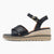 Jana Softline Navy Wedge Sandal – Elegant Espadrille Detail - Leavys Shoes