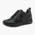 Tamaris Comfort Black Trainer with Animal Print & Side Zip