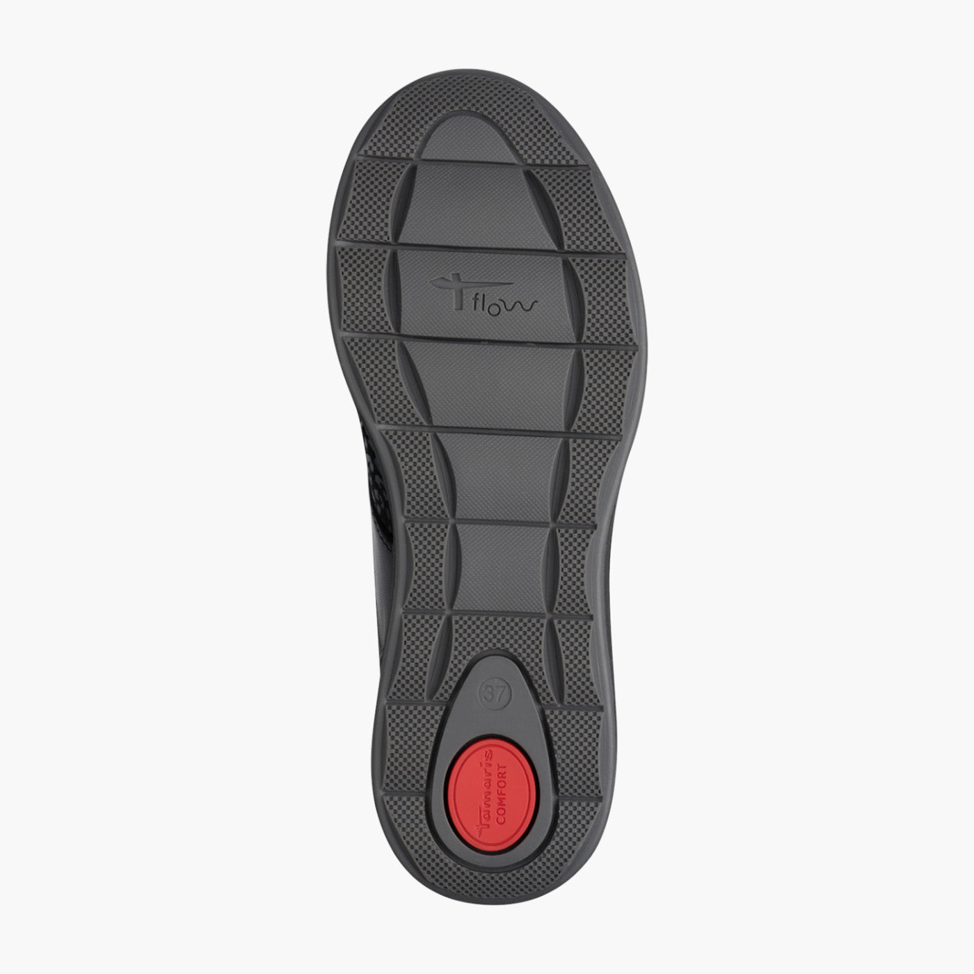 Tamaris Comfort Black Trainer with Animal Print & Side Zip - Leavys Shoes