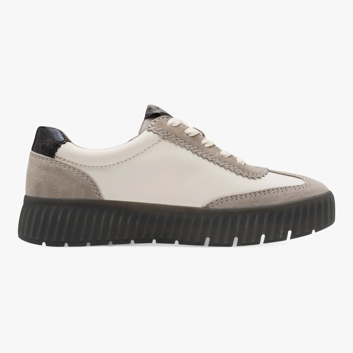 Tamaris Comfort Light Grey Wide Fit Platform Trainers