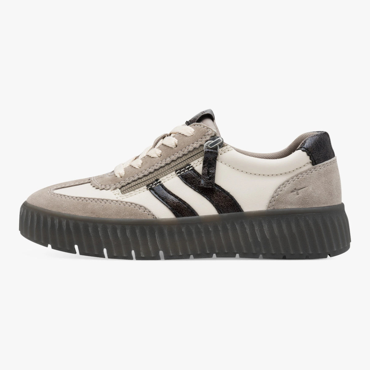 Tamaris Comfort Light Grey Wide Fit Platform Trainers