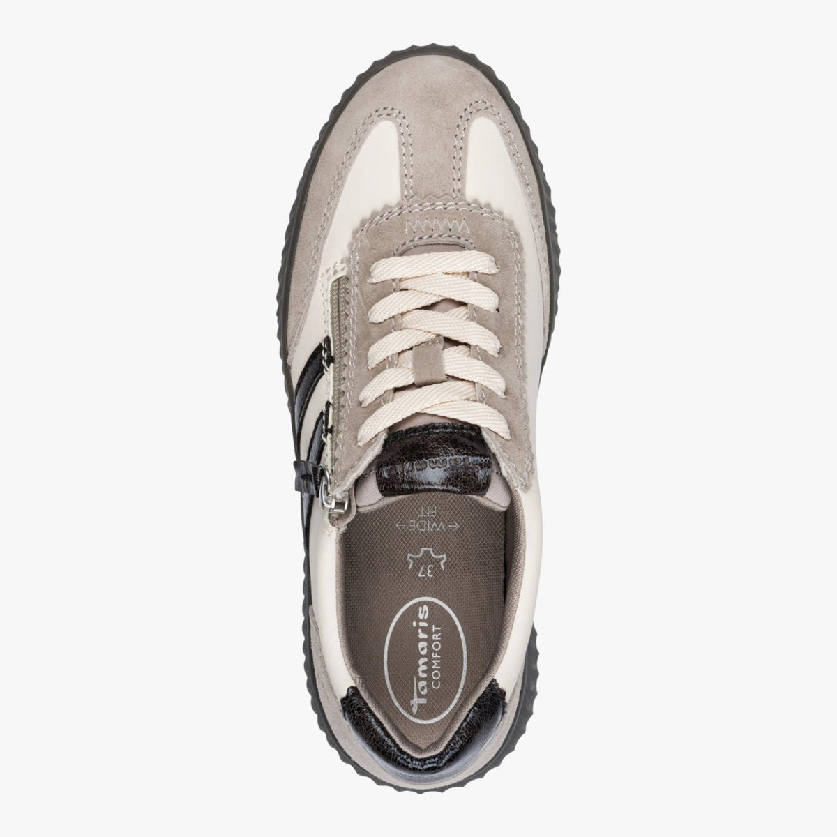 Tamaris Comfort Light Grey Wide Fit Platform Trainers