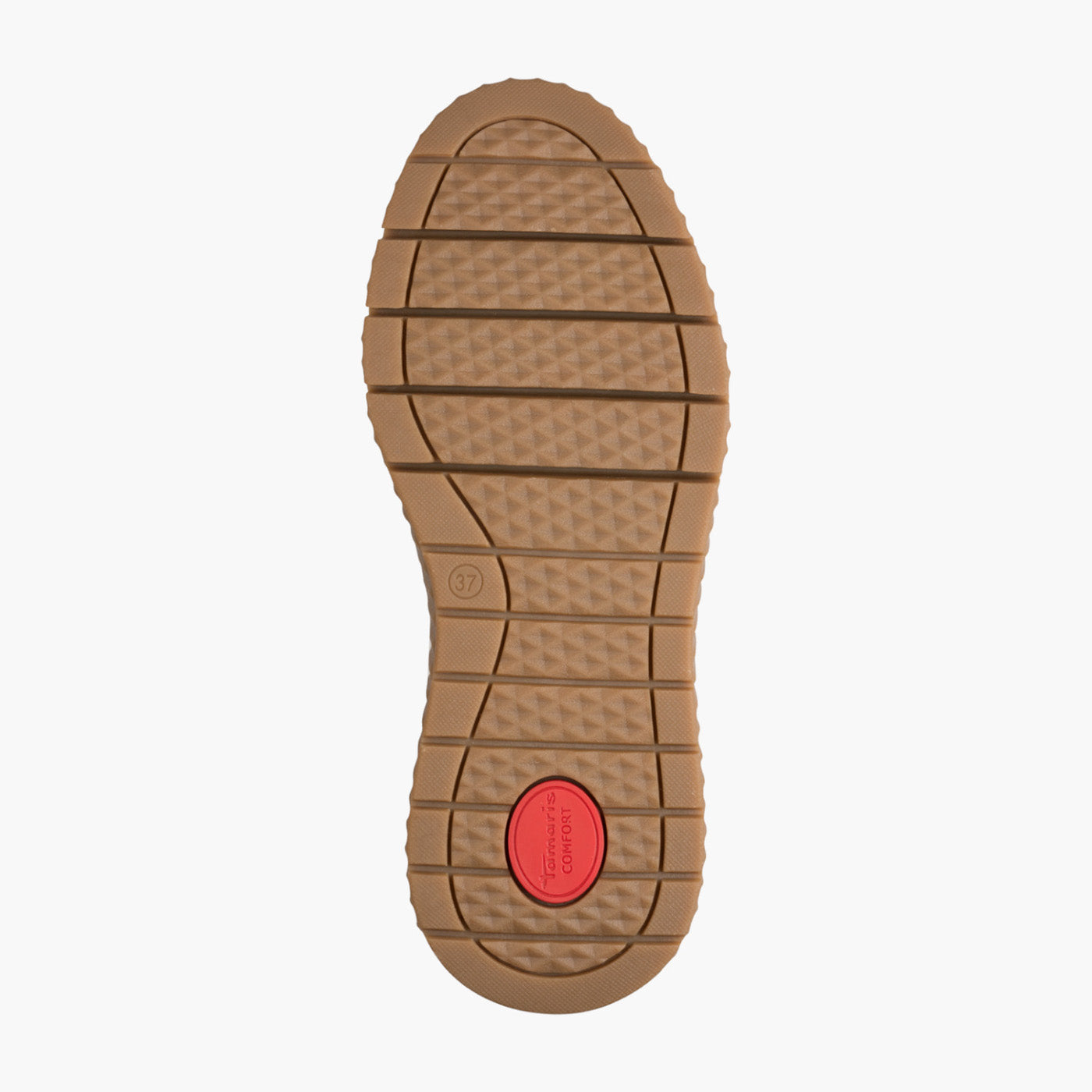 Tamaris Comfort Cream & Red Trainer with Side Zip