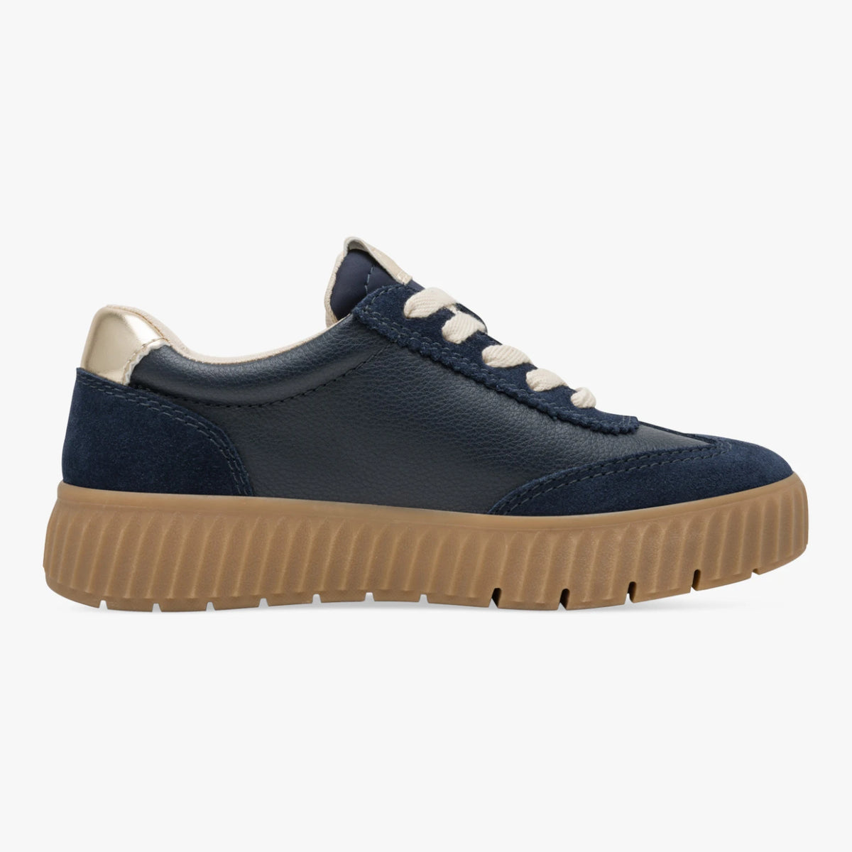 Tamaris Comfort Navy Gold Wide Fit Trainers