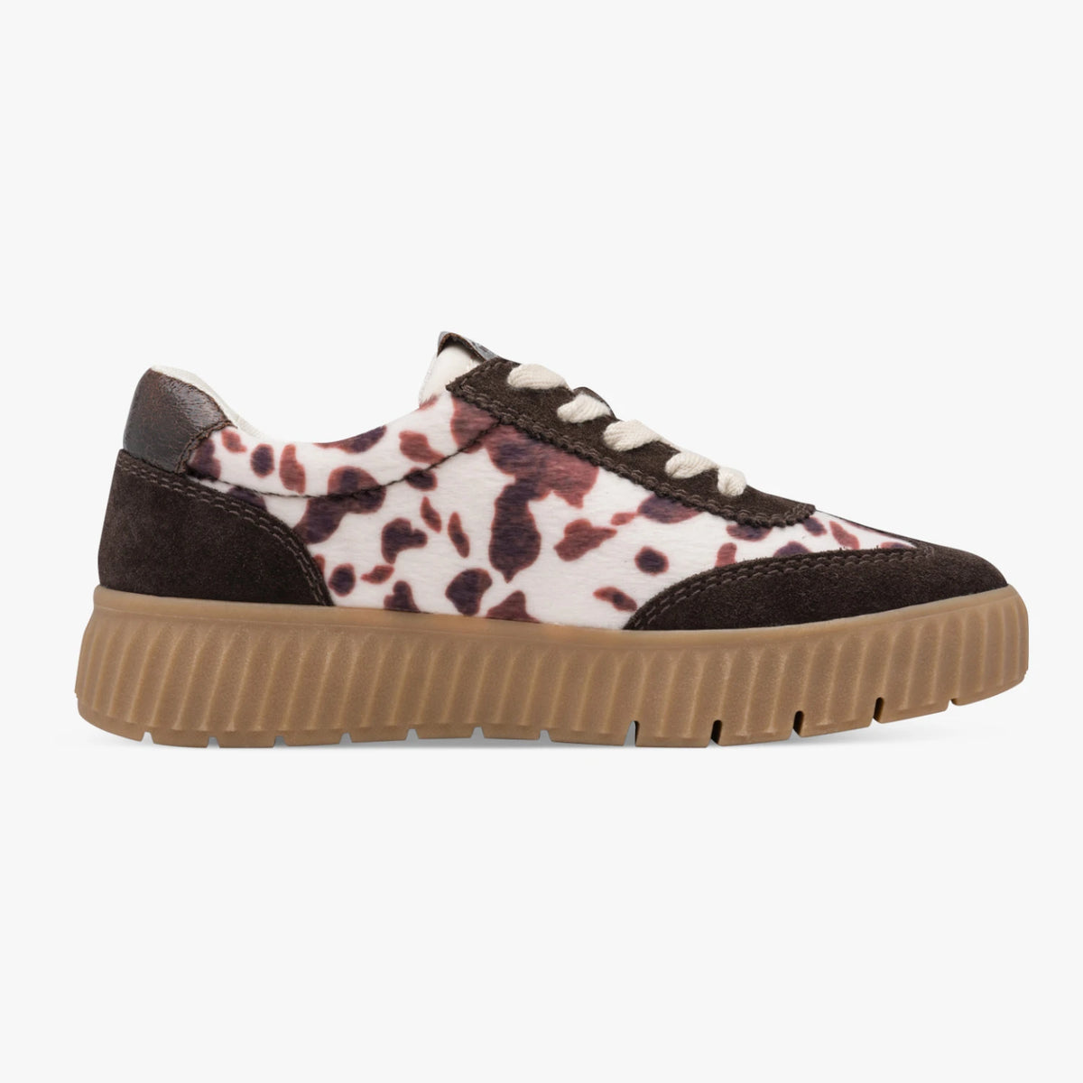 Tamaris Comfort Cow Print Wide Fit Trainers