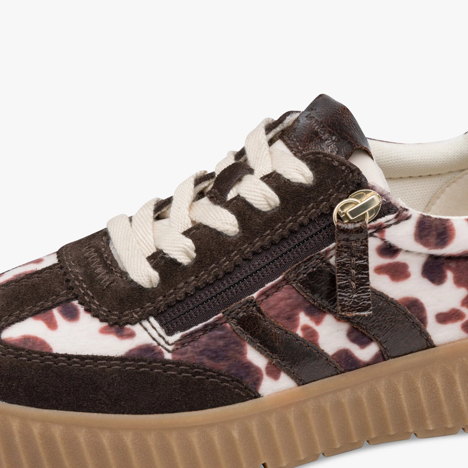 Tamaris Comfort Cow Print Wide Fit Trainers