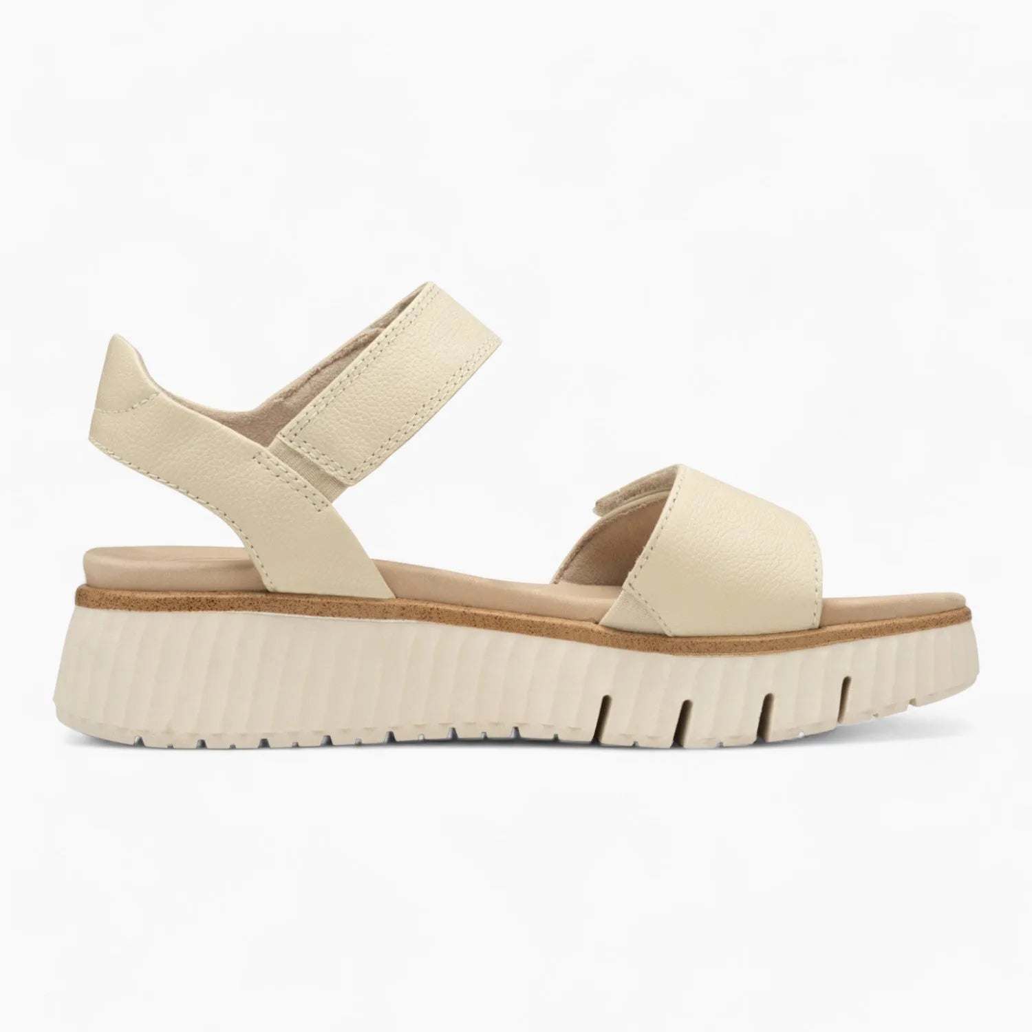 Tamaris Comfort Beige Summer Sandal – Adjustable Straps & Cushioned Fit - Leavys Shoes