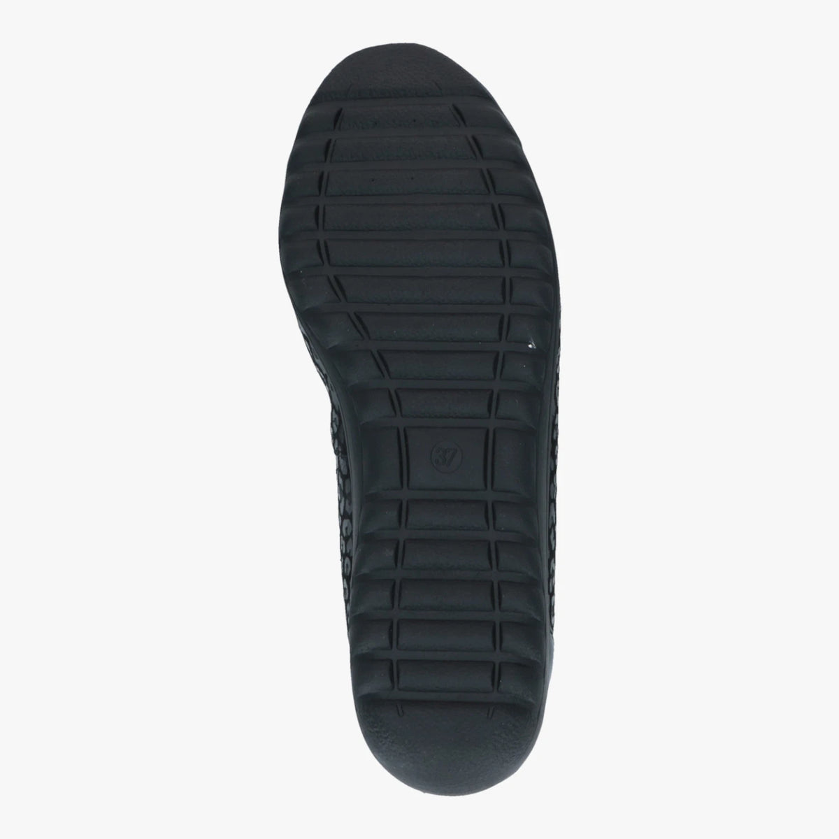 Caprice Black Leopard Leather Comfort Ballerinas