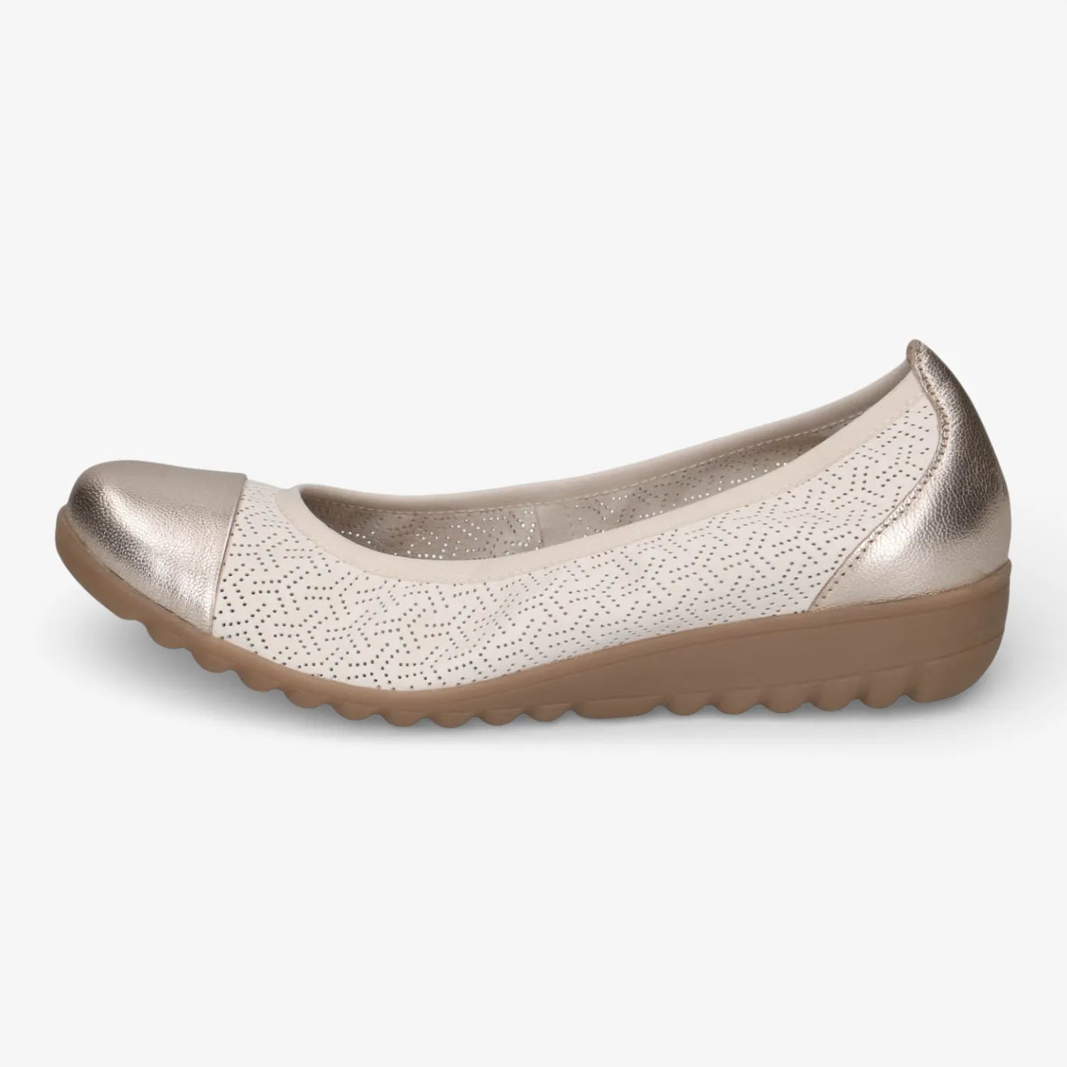 Caprice Beige/Gold Ballerinas Airmotion – 9-22103-42 658