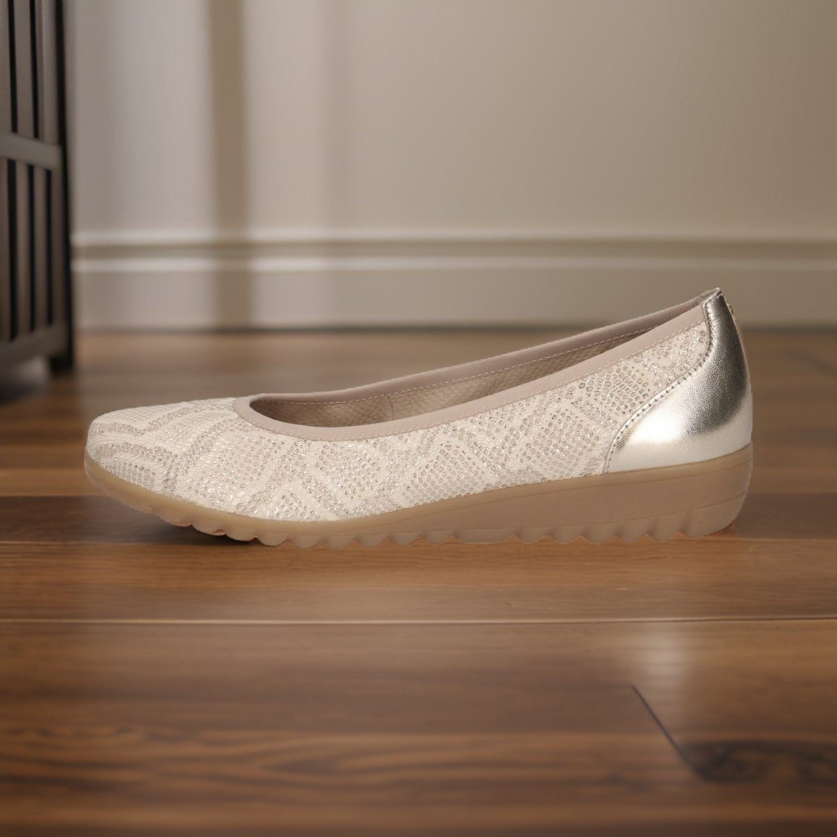 Caprice Light Gold Loafer-Pump Hybrid - Women's Comfort Shoes