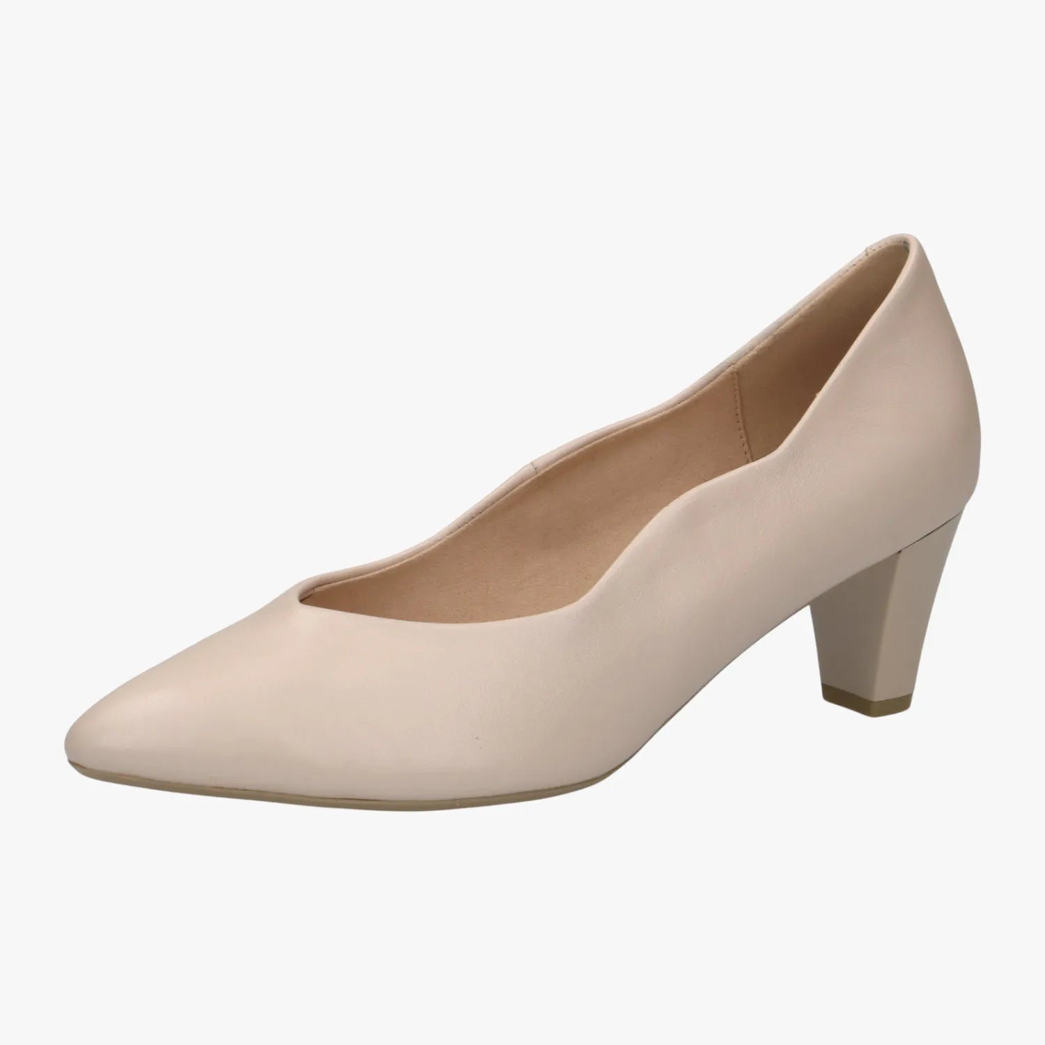 Caprice Cream Perlato Court Shoe (55mm Heel) – G Fit, MEMOTION