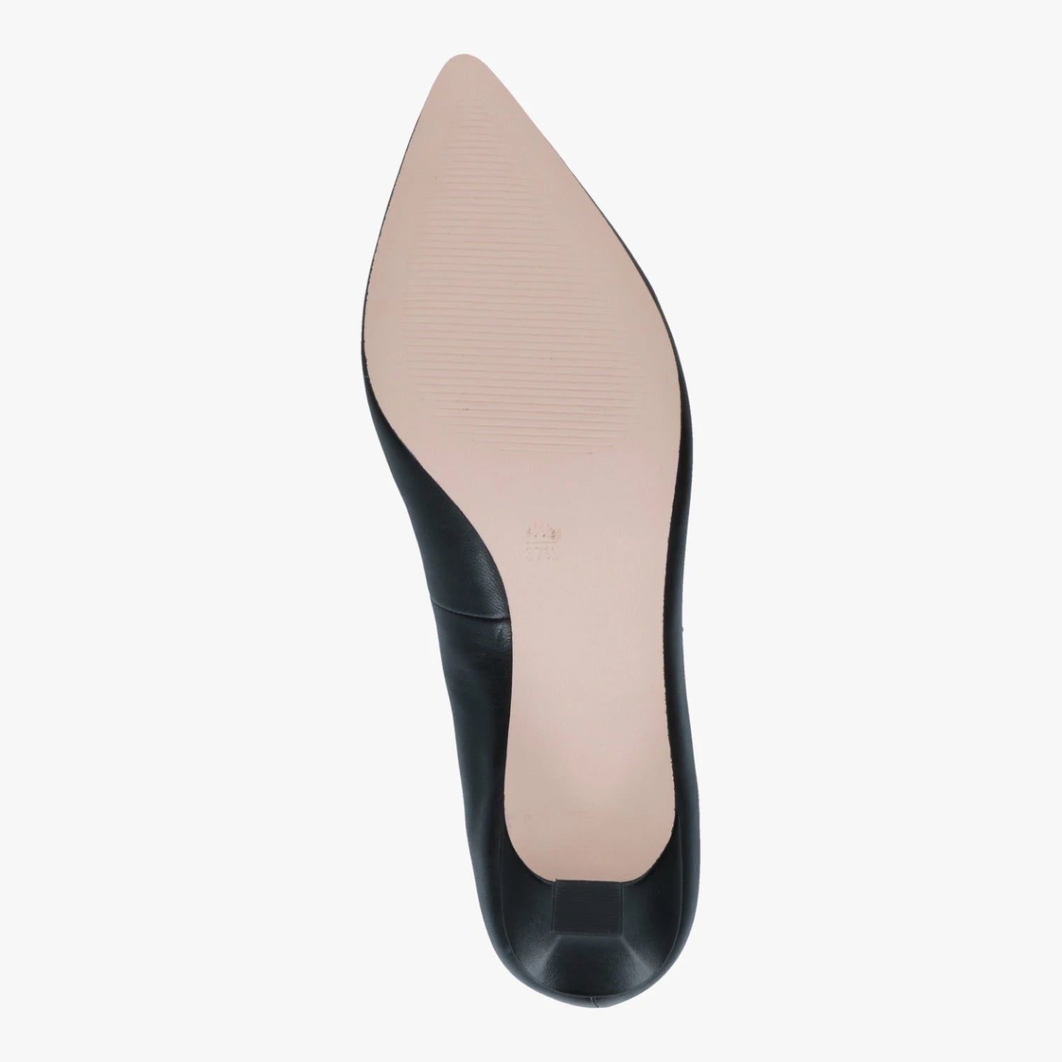 Caprice Black Nappa Leather Pointed Toe Court Shoes