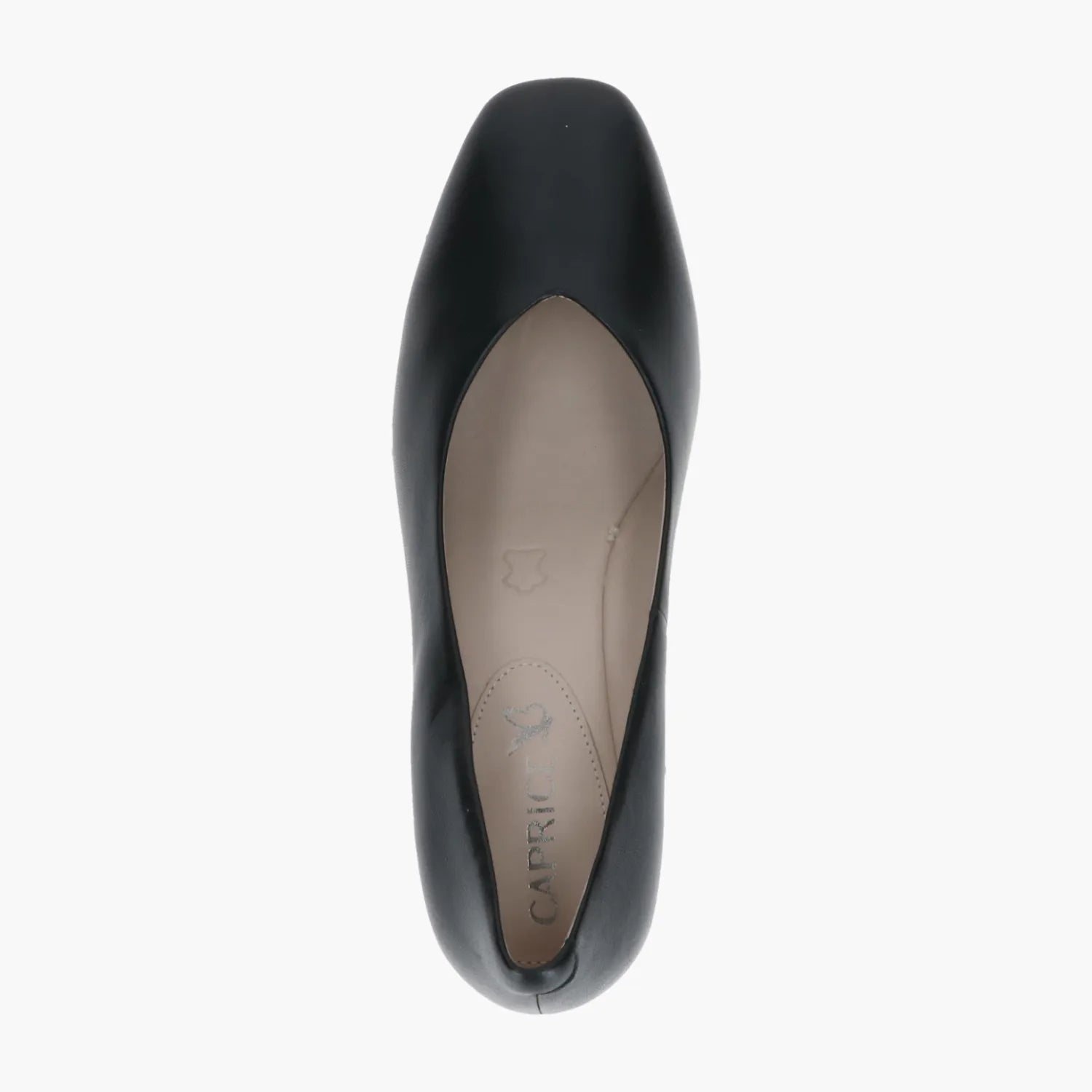 Caprice Black Nappa Court Shoe with Block Heel Comfort - Leavys Shoes