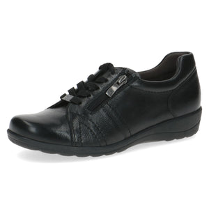 Angled shot of the Black Lace-Up Shoe – Wide Fit.