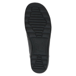 Sole and bottom heel view of the Black Lace-Up Shoe – Wide Fit.