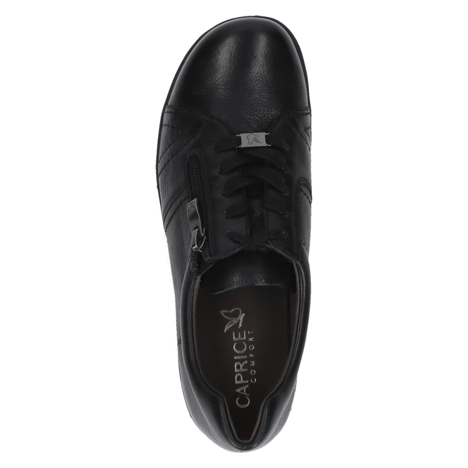 Front view of the Black Lace-Up Shoe – Wide Fit.