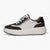 Caprice Leather White & Grey Lace-Up Trainer with Zip - Leavys Shoes