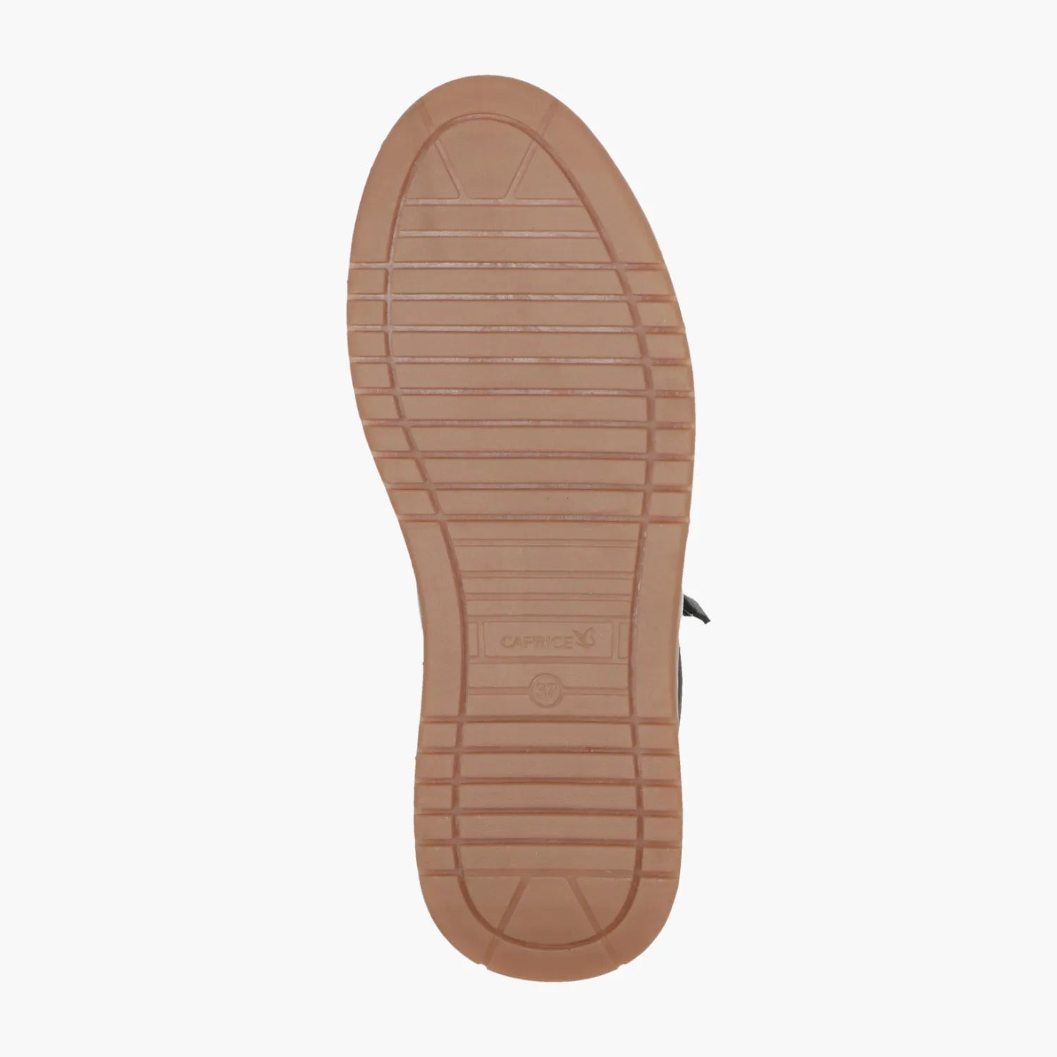 Caprice Leather Black Trainer with Zip & Gum Sole - Leavys Shoes