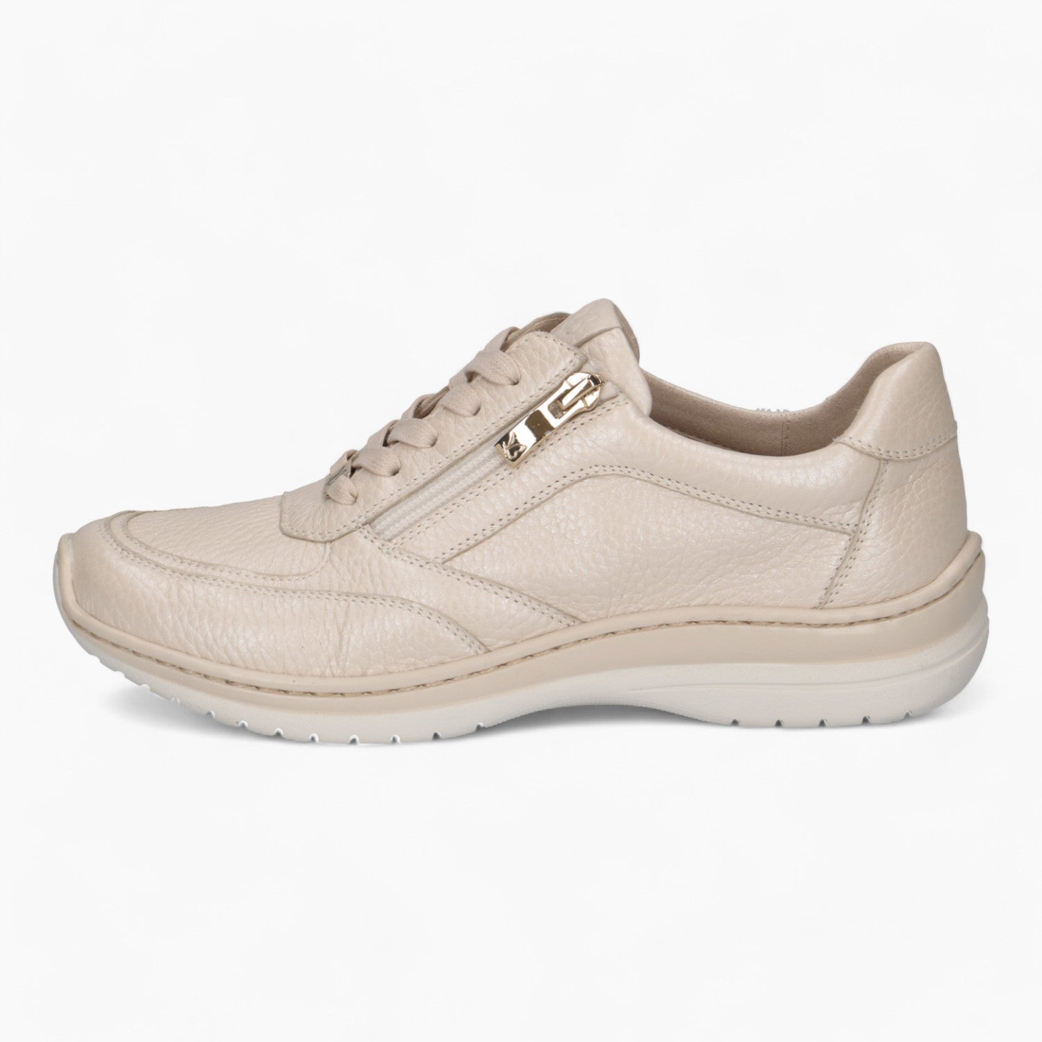 Caprice Beige Deerskin Runner – Comfort Fit with CLIMOTION® - Leavys Shoes