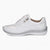 Caprice White Leather Runner – Metallic Toe & Side Zipper - Leavys Shoes