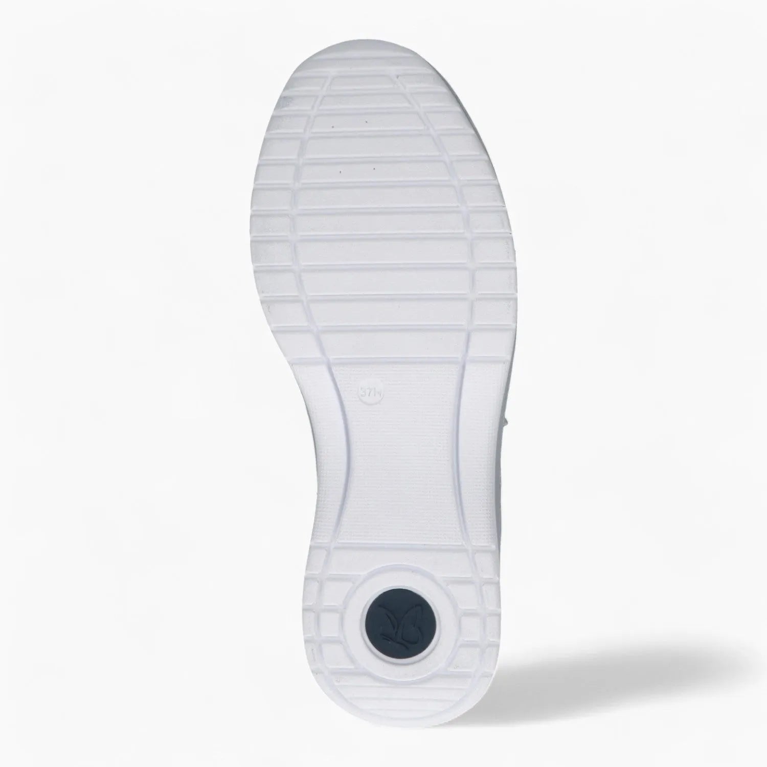 Caprice White Leather Runner – Metallic Toe & Side Zipper - Leavys Shoes