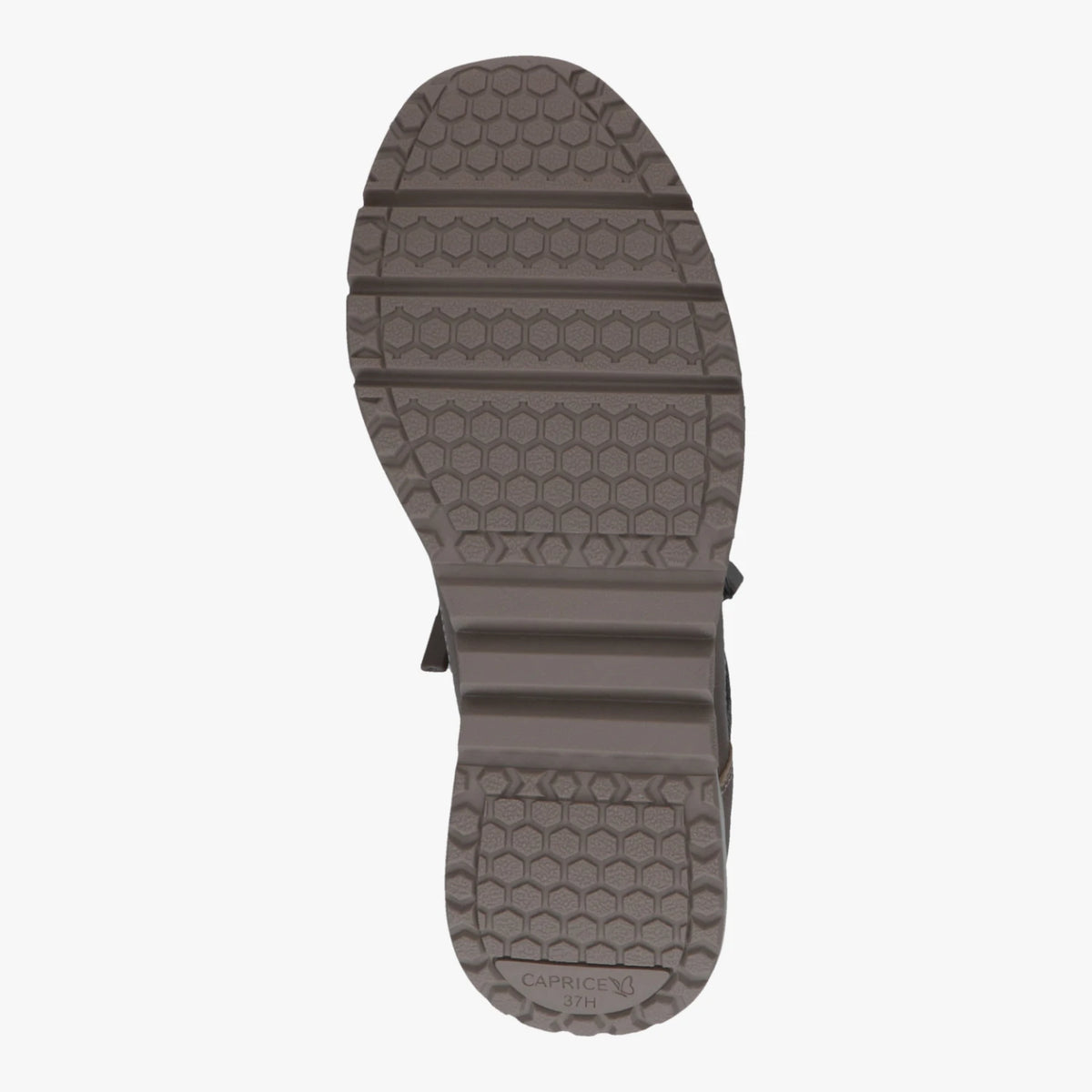 Caprice Taupe Snake Print Wide Fit Leather Trainers