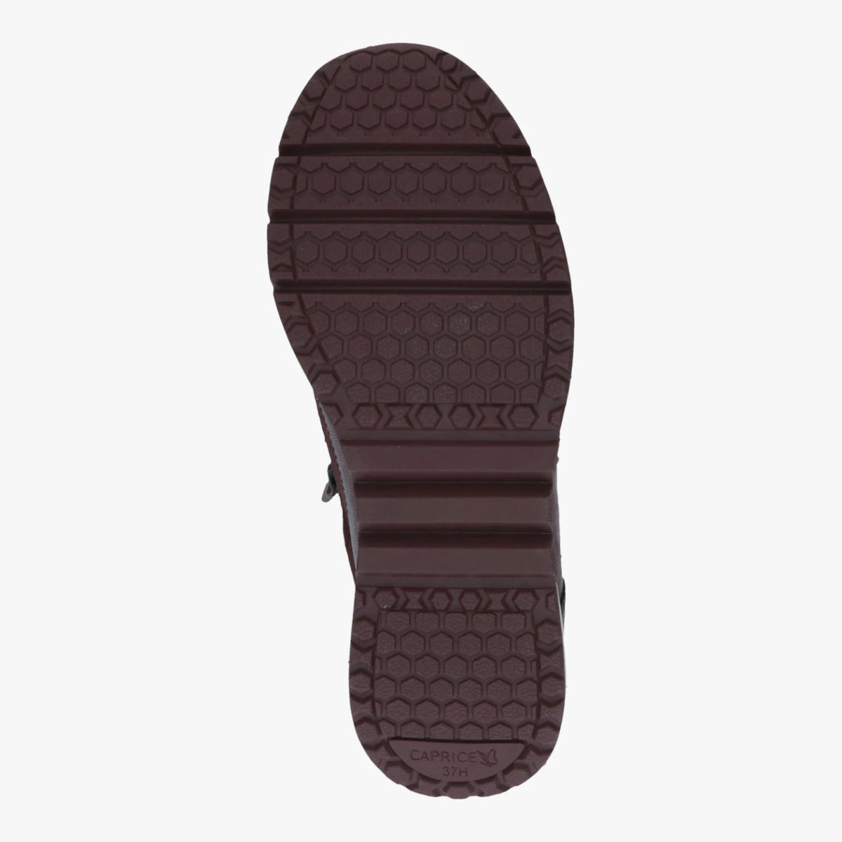 Caprice Burgundy Leather Wide Fit RollMotion Trainers