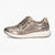 Caprice Taupe Metallic Lace-Up Trainer with Leopard Trim - Leavys Shoes