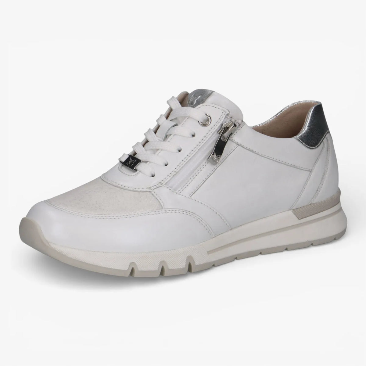 Caprice White/Silver Trainers StretchOut (Wide Fit) – 9-23751-46 183