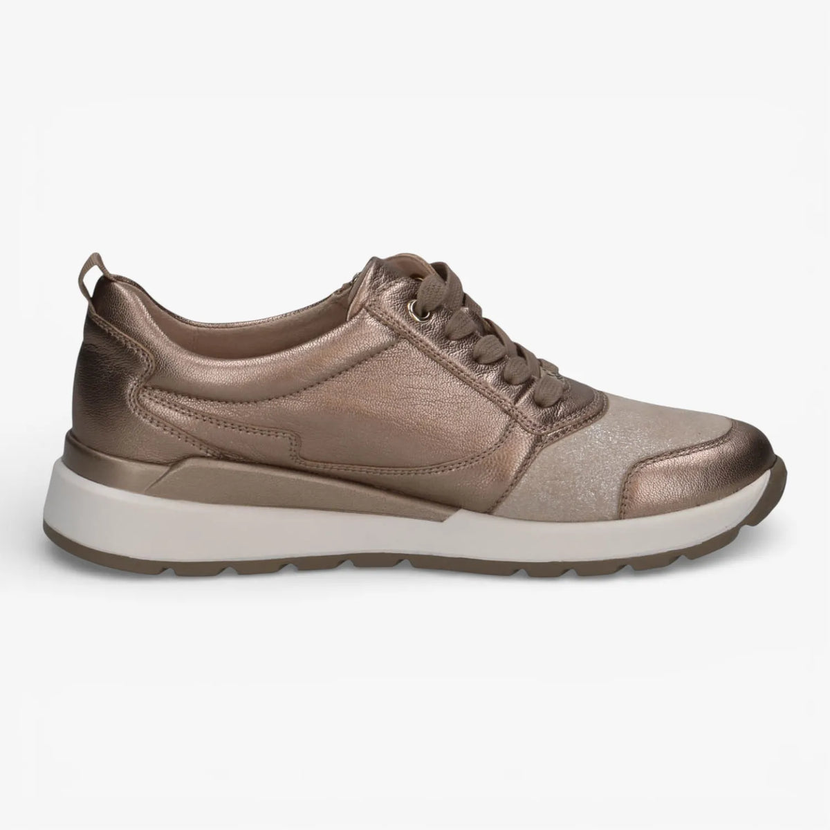 Caprice Taupe Metallic Trainer (Wide Fit) – 9-23760-46 366