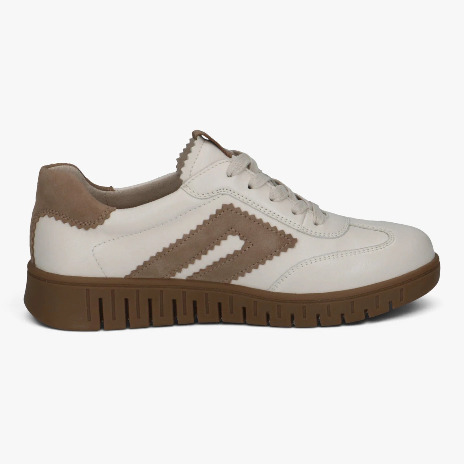 Caprice Off-White Flexible Sole Wide Fit Trainers