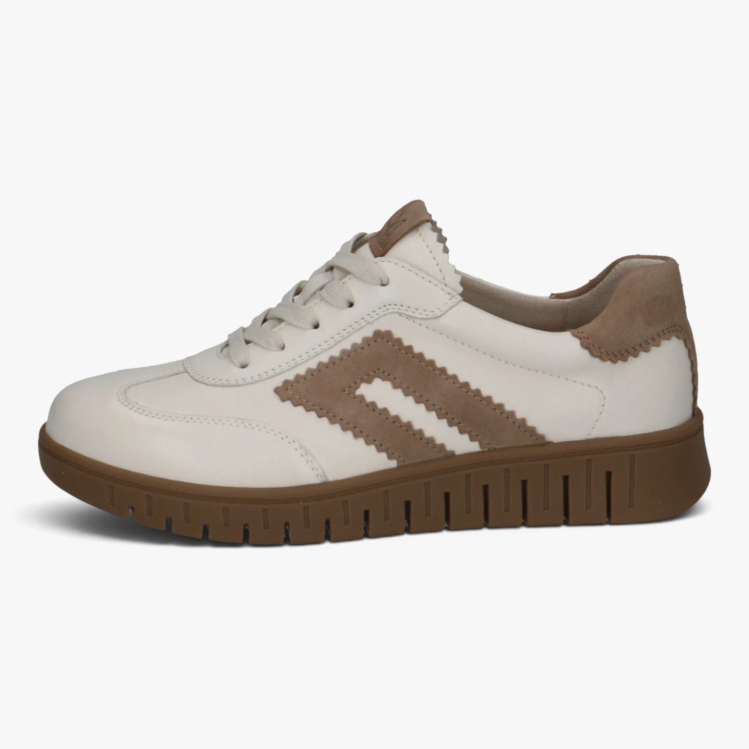 Caprice Off-White Flexible Sole Wide Fit Trainers