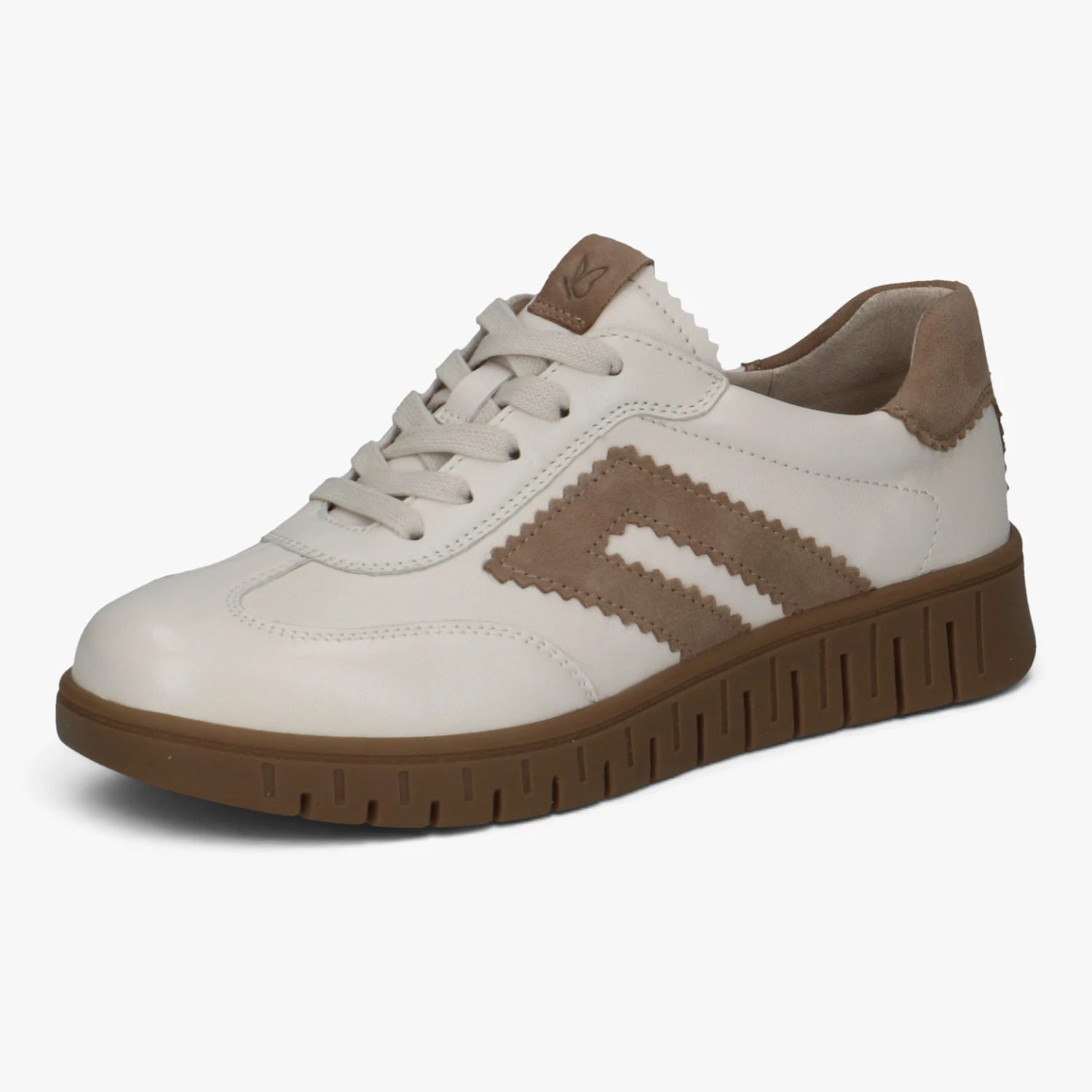 Caprice Off-White Flexible Sole Wide Fit Trainers