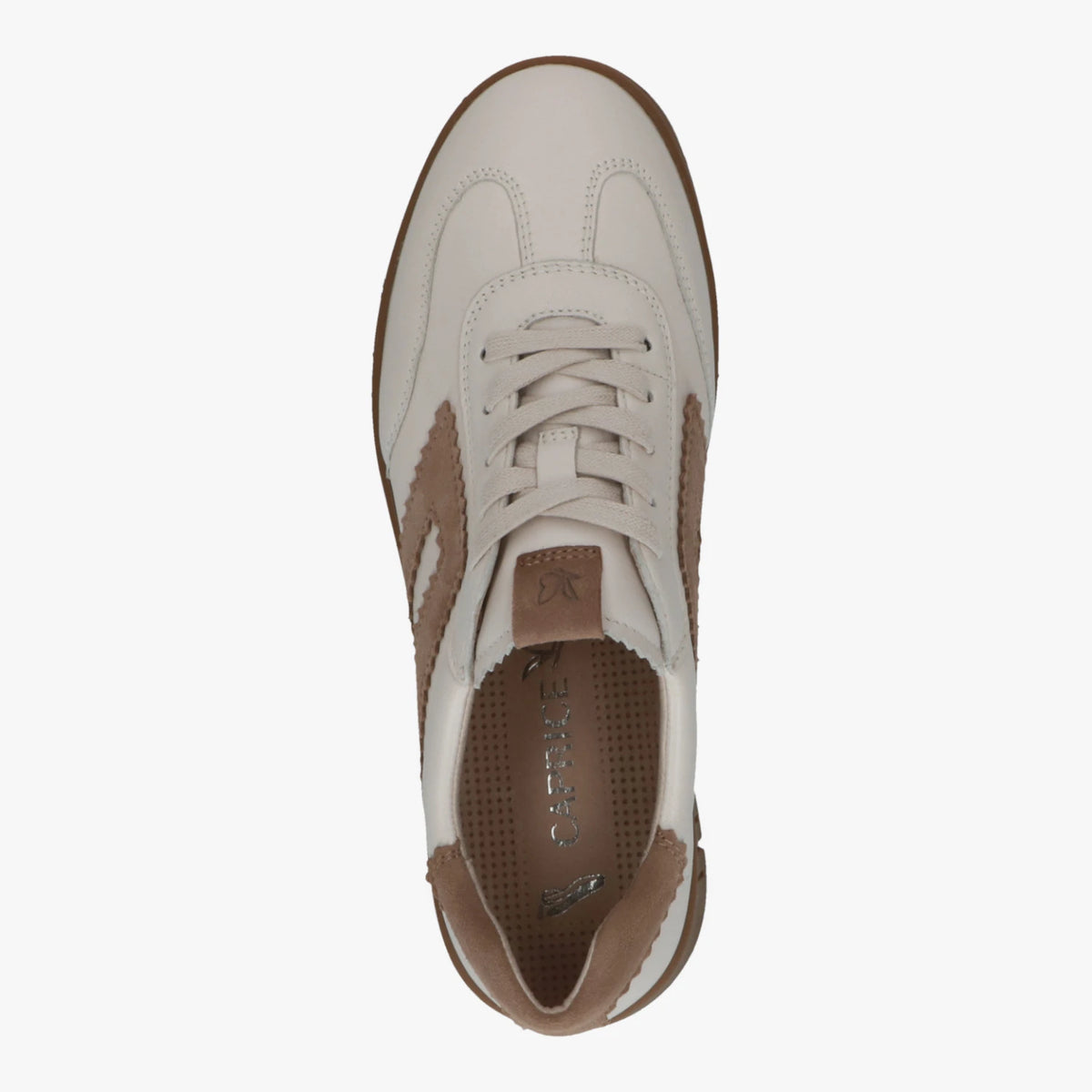 Caprice Off-White Flexible Sole Wide Fit Trainers