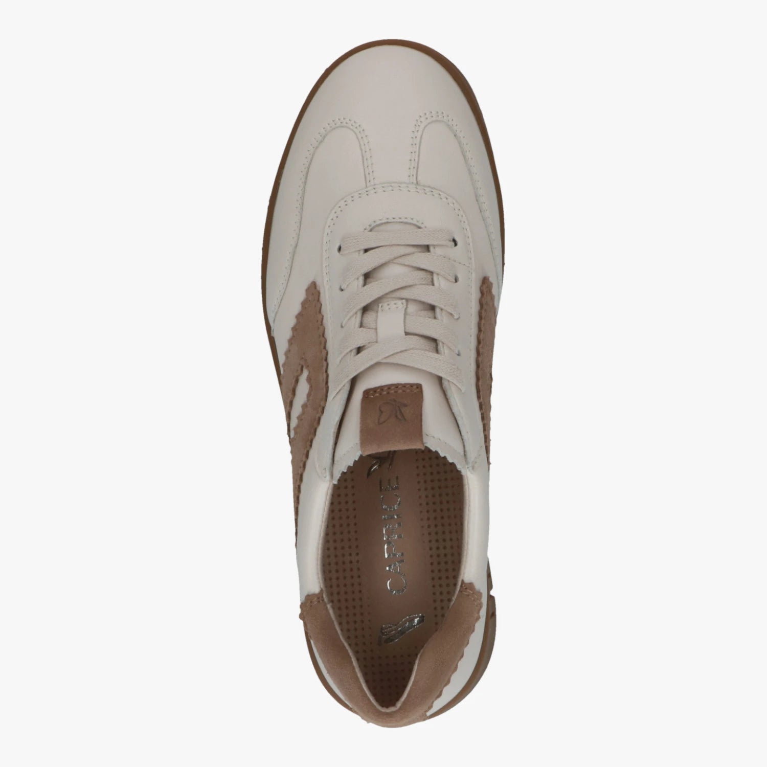 Caprice Off-White Flexible Sole Wide Fit Trainers