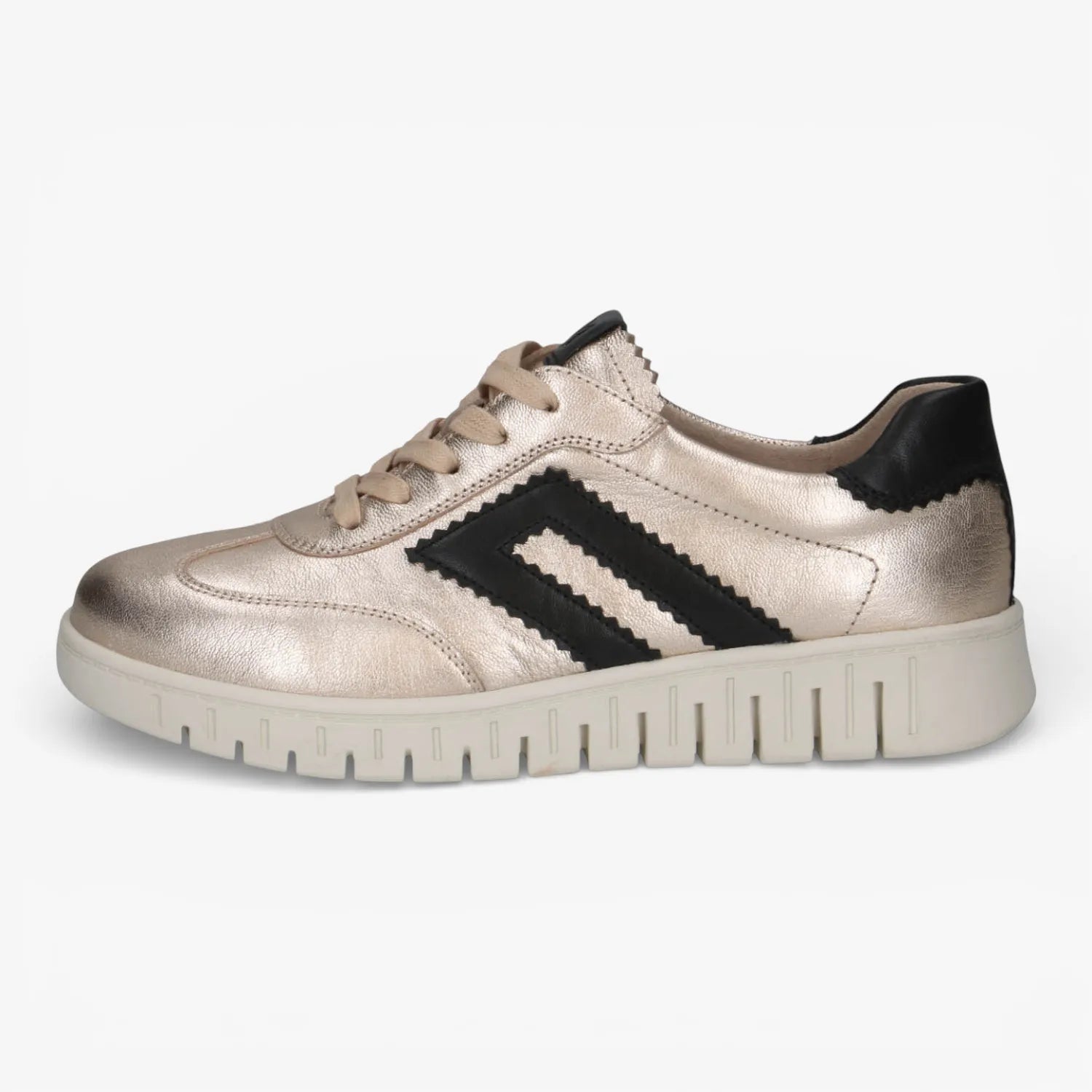 Caprice Gold Metallic Trainer (Wide Fit) – 9-23762-46 991