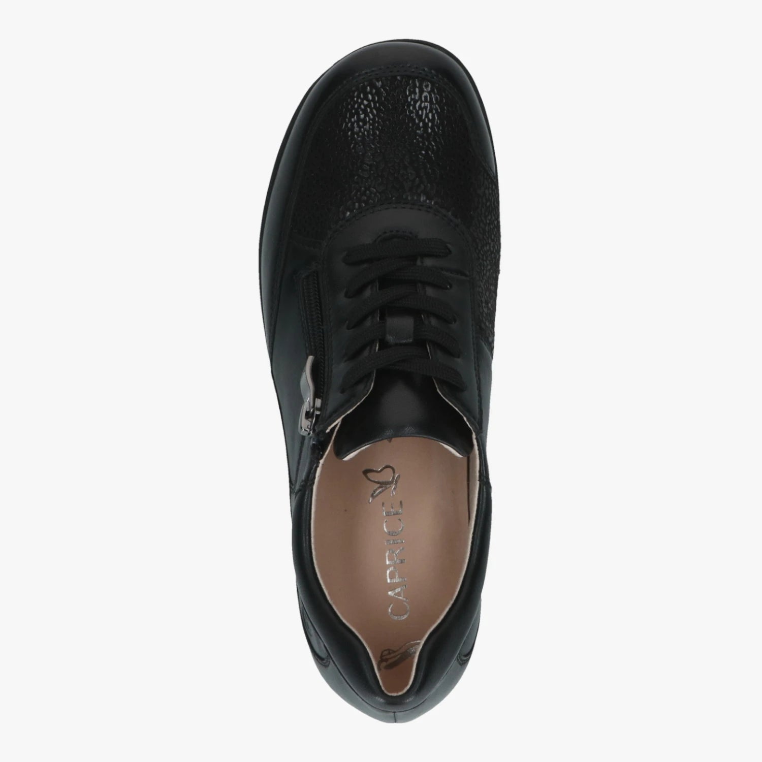 Caprice Black StretchOut Wide Fit Lace-Up Shoes