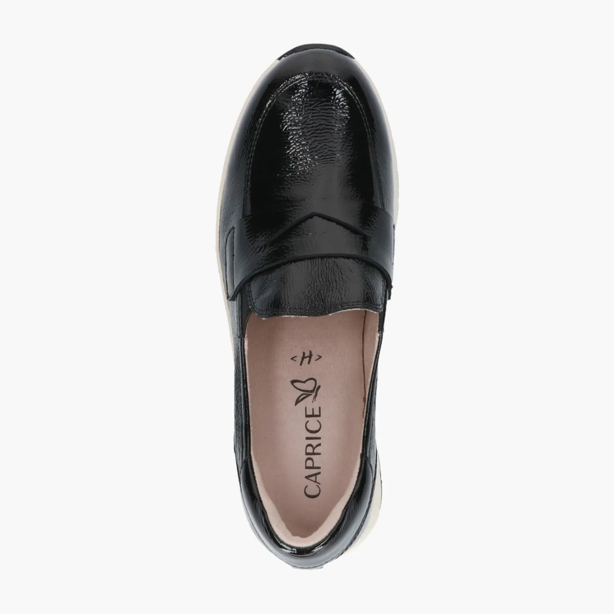 Caprice Black Naplak Leather Slip-On with Airmotion Sole - Leavys Shoes