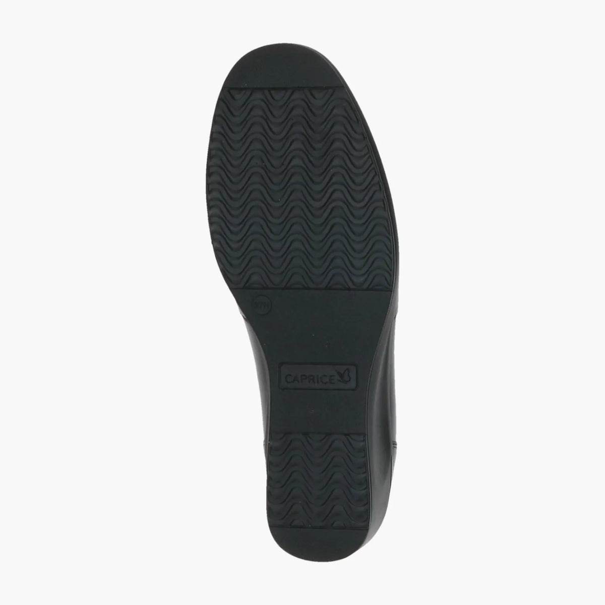 Caprice Black Leather Wedge Loafer with Reptile Finish - Leavys Shoes