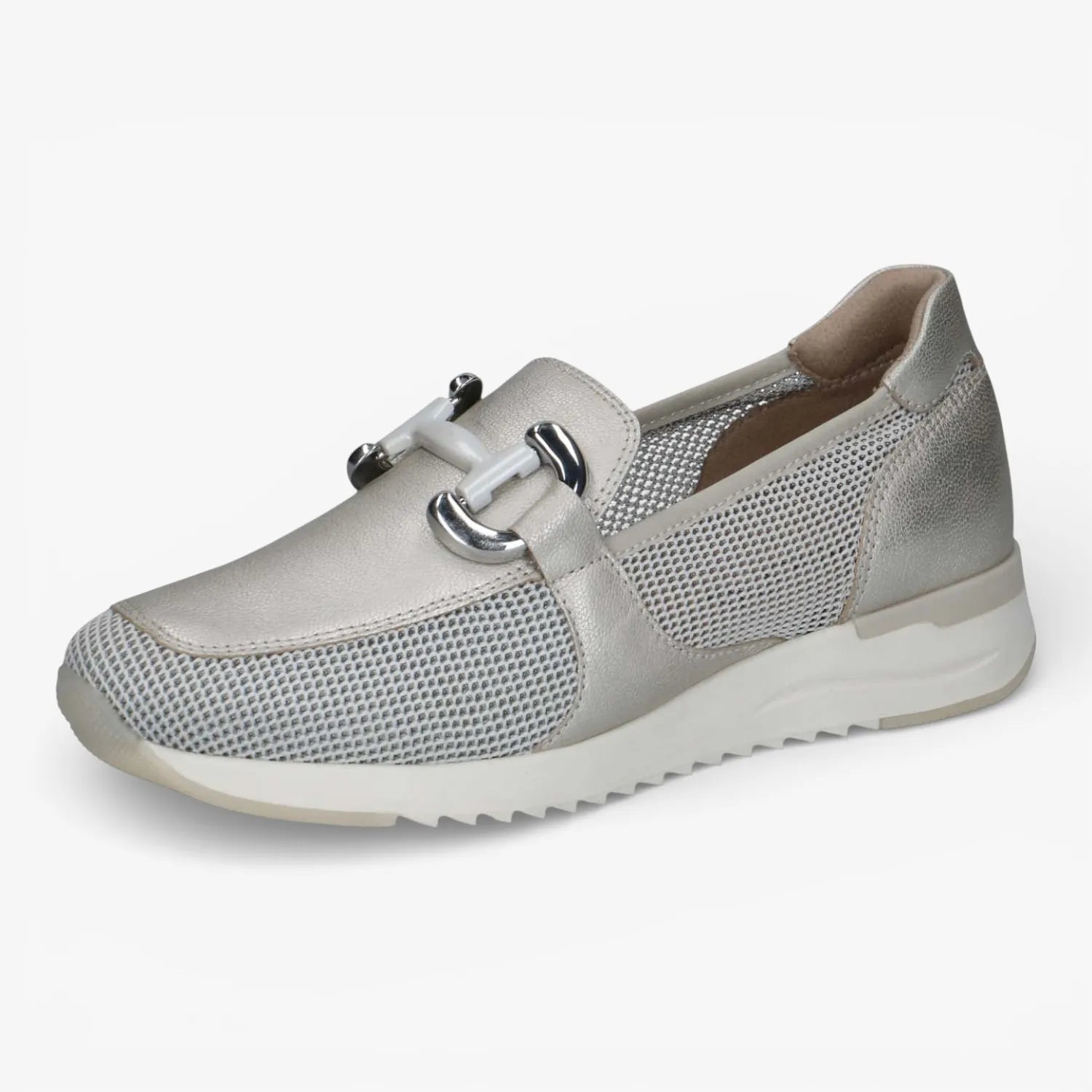 Caprice Platinum Metallic Loafer (Mesh Panels) – 9-24536-42 960