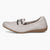 Caprice Deer Skin Slip-On – Pearl Ivory with Silver Detail